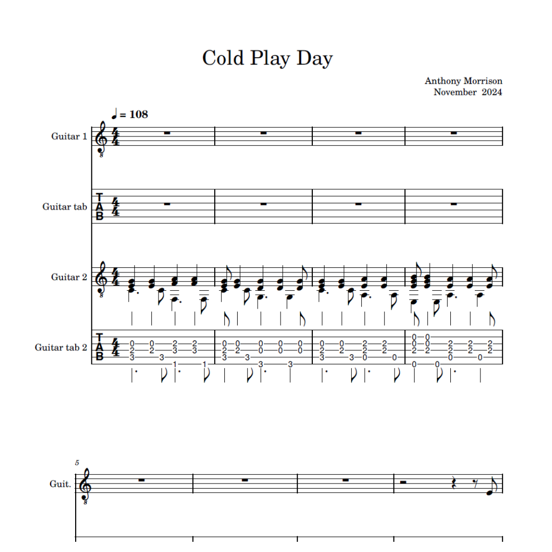 Cold Play Day ~ ANTHONY MESSINI