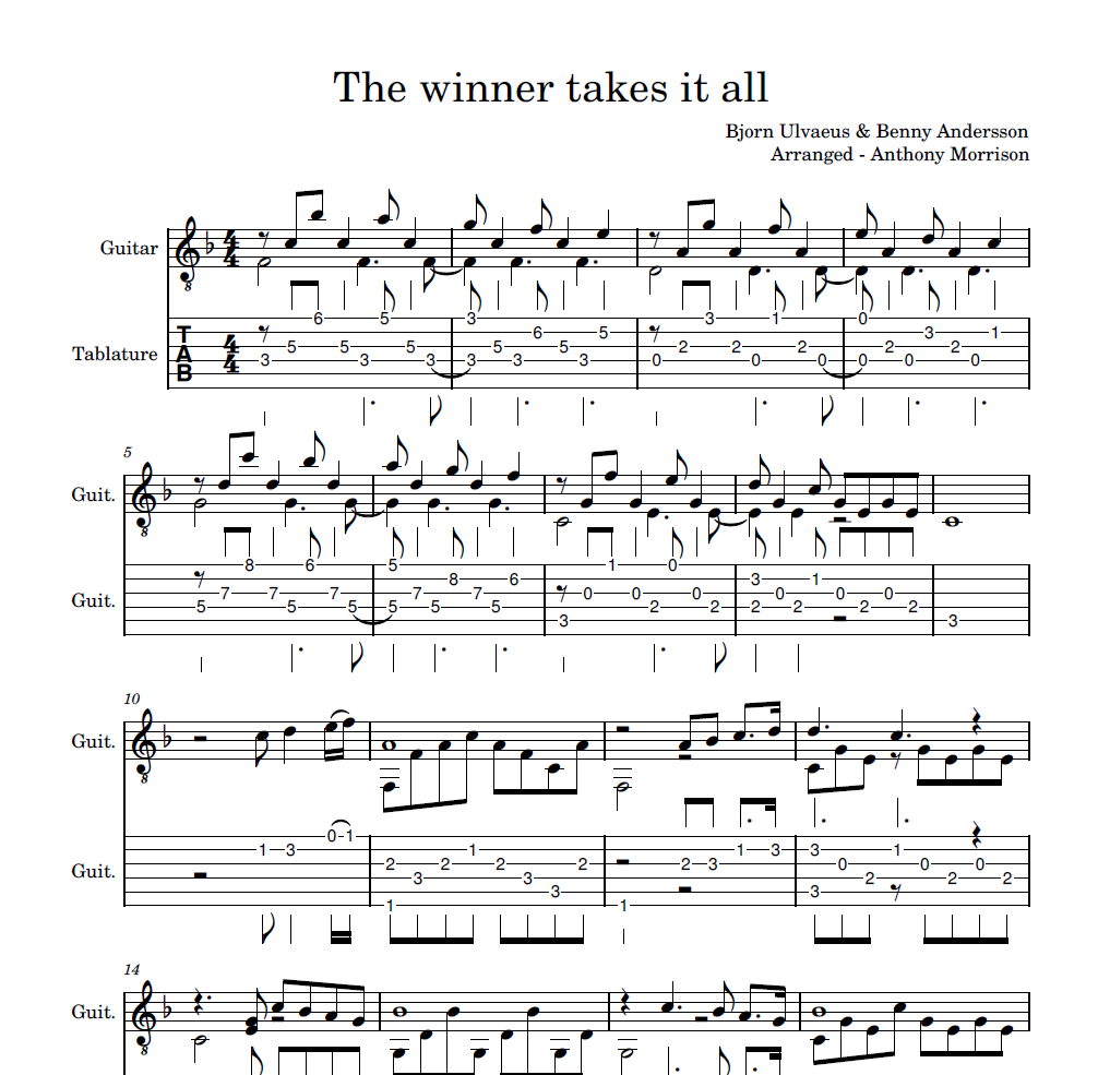 The Winner Takes it All ~ ABBA