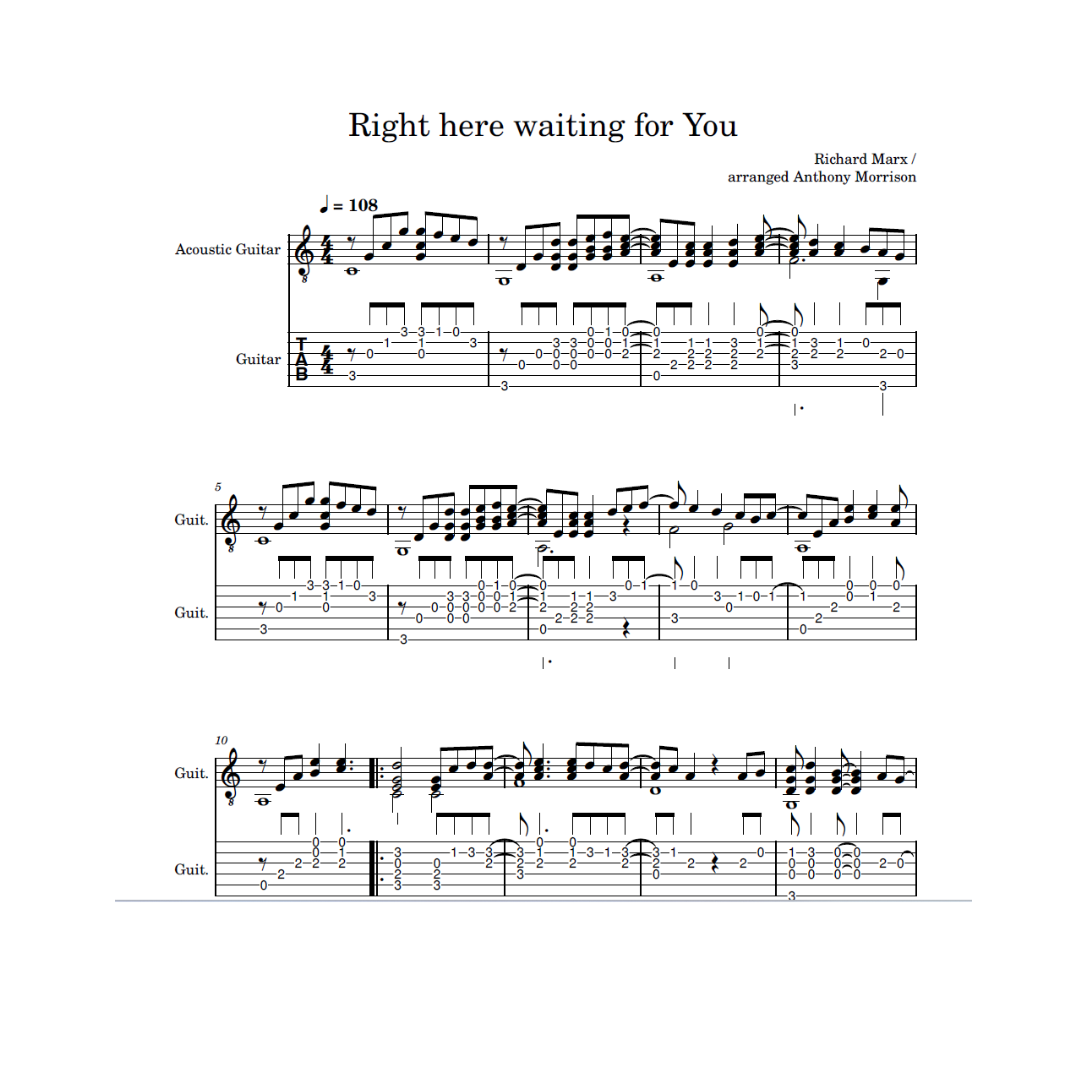 Right Here Waiting For You