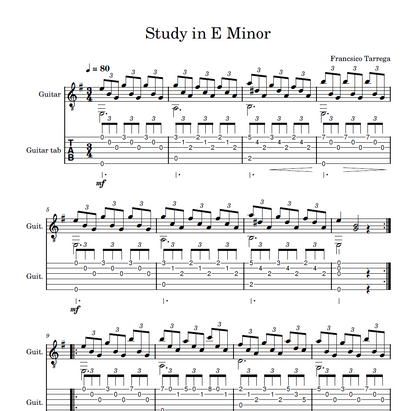 Study in E Minor ~ FRANCSICO TARREGA